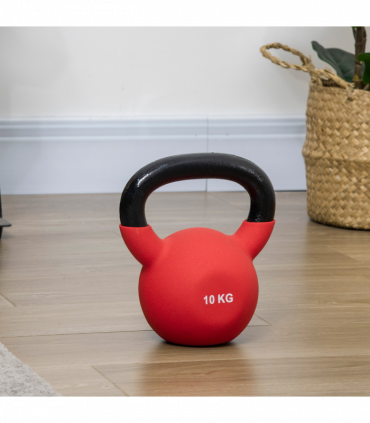 HOMCOM 10KG Kettlebell with Soft Body and Non-Slip Handle, Red