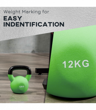 HOMCOM 12KG Kettlebell with Soft Body and Non-Slip Handle, Green