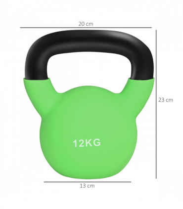HOMCOM 12KG Kettlebell with Soft Body and Non-Slip Handle, Green