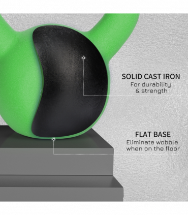 HOMCOM 12KG Kettlebell with Soft Body and Non-Slip Handle, Green
