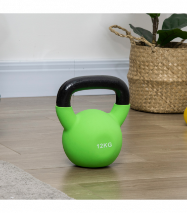 HOMCOM 12KG Kettlebell with Soft Body and Non-Slip Handle, Green