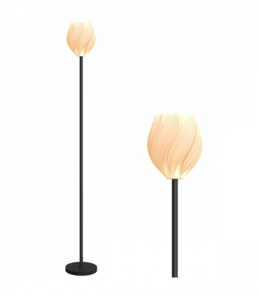 HOMCOM 3D Printed Standing Lamp with Shade, E27 Holder without Bulb, White