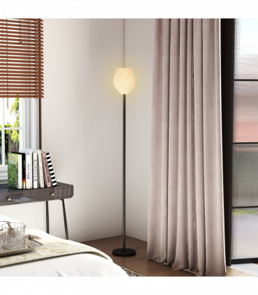 HOMCOM 3D Printed Standing Lamp with Shade, E27 Holder without Bulb, White