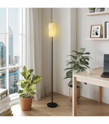 HOMCOM 3D Printed Standing Lamp with Shade, 3 Colour Temperature, White