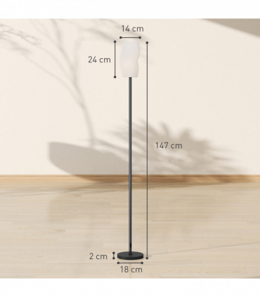 HOMCOM 3D Printed Standing Lamp with Shade, 3 Colour Temperature, White