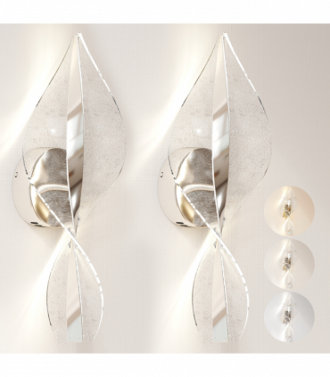 HOMCOM Led Wall Lamp 2 Pack, Modern Indoor Spiral Wall Light, Silver