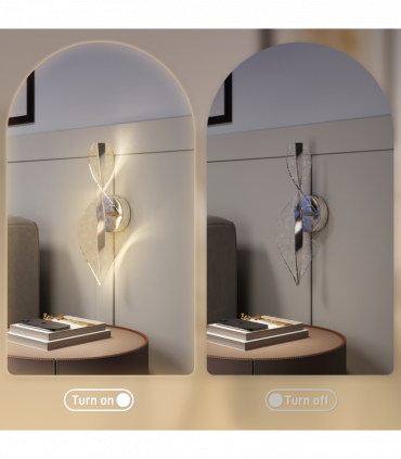 HOMCOM Led Wall Lamp 2 Pack, Modern Indoor Spiral Wall Light, Silver