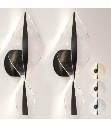 HOMCOM Led Wall Lamp 2 Pack, Modern Indoor Spiral Wall Light, Black