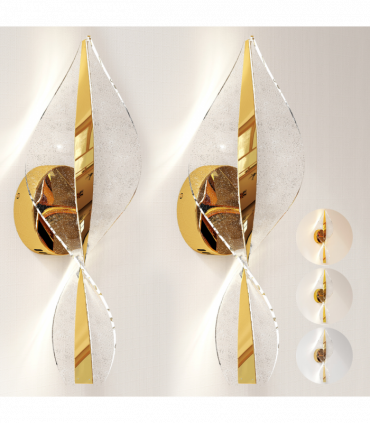 HOMCOM Led Wall Lamp 2 Pack, Modern Indoor Spiral Wall Light, Gold