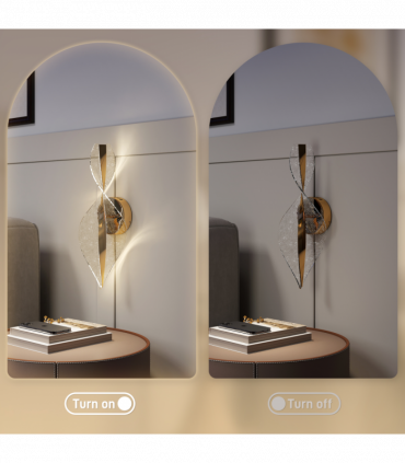 HOMCOM Led Wall Lamp 2 Pack, Modern Indoor Spiral Wall Light, Gold