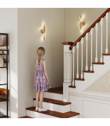 HOMCOM Led Wall Lamp 2 Pack, Modern Indoor Spiral Wall Light, Gold