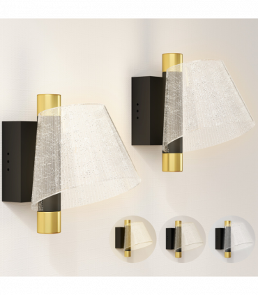 HOMCOM Led Wall Lamp 2 Pack, Modern Indoor Starry Wall Light, Black