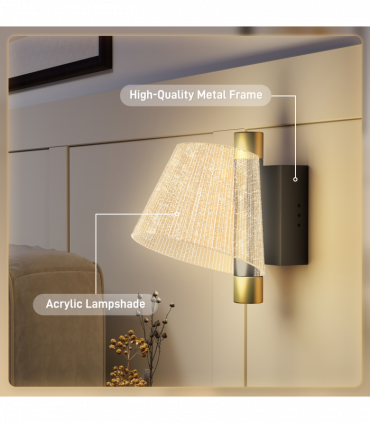 HOMCOM Led Wall Lamp 2 Pack, Modern Indoor Starry Wall Light, Black