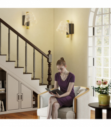 HOMCOM Led Wall Lamp 2 Pack, Modern Indoor Starry Wall Light, Black