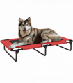 PawHut Raised Dog Bed with Breathable Mesh for Large Dogs, Red