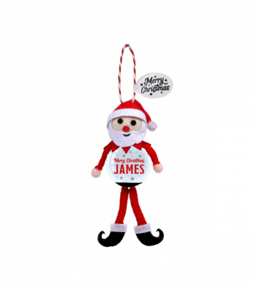 Pre-personalised Snowglobe Santa Elf Christmas Tree Decoration - James