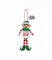 Pre-personalised Snowglobe Santa Elf Christmas Tree Decoration - Isaac