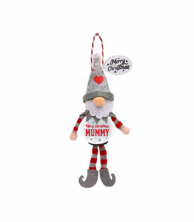 Pre-personalised Snowglobe Santa Elf Christmas Tree Decoration - Mummy