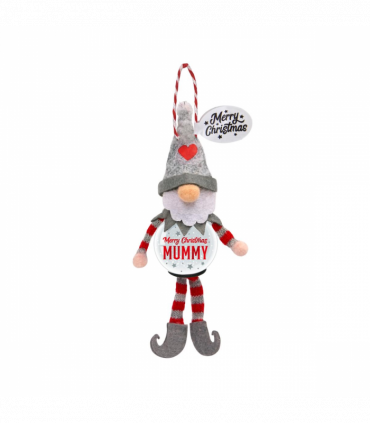 Pre-personalised Snowglobe Santa Elf Christmas Tree Decoration - Mummy