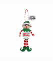 Pre-personalised Snowglobe Elf Christmas Tree Decoration - Baby's 1st Christmas