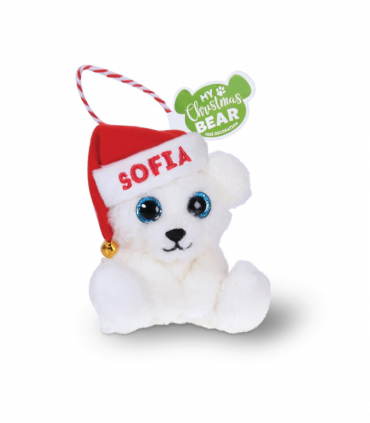 Pre-personalised My Christmas Bear Tree Decoration - Sofia