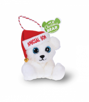 Pre-personalised My Christmas Bear Tree Decoration - Special Son