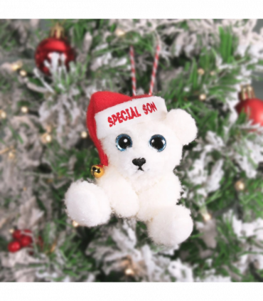 Pre-personalised My Christmas Bear Tree Decoration - Special Son