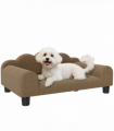 PawHut Dog Sofa Bed, Cat Sofa with Backrest, Armrest, for Small Dogs, Brown