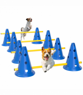PawHut Dog Agility Equipment Set, Four-Piece Adjustable Height Jumping