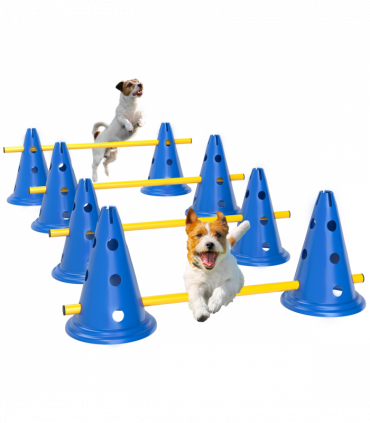 PawHut Dog Agility Equipment Set, Four-Piece Adjustable Height Jumping