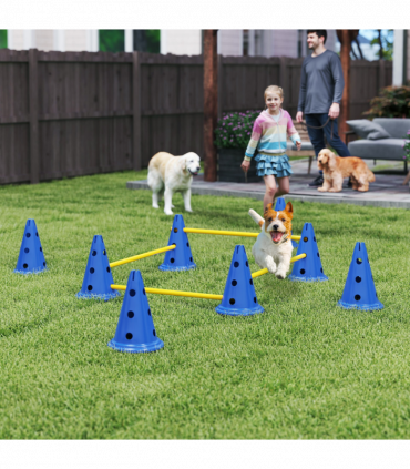 PawHut Dog Agility Equipment Set, Four-Piece Adjustable Height Jumping