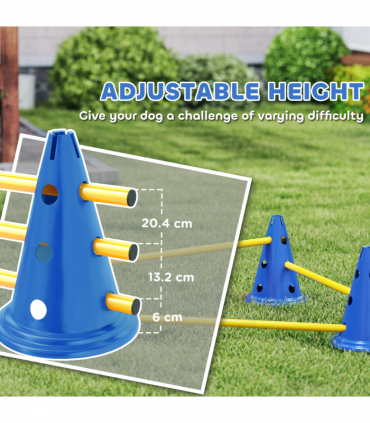 PawHut Dog Agility Equipment Set, Four-Piece Adjustable Height Jumping
