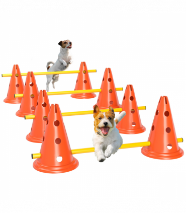 PawHut Dog Agility Equipment Set, Four-Piece Adjustable Height Jumping