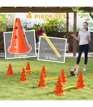 PawHut Dog Agility Equipment Set, Four-Piece Adjustable Height Jumping