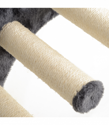 PawHut 4-Piece Cat Wall Furniture w/ Hammock, Ladder, Platforms - Dark Grey