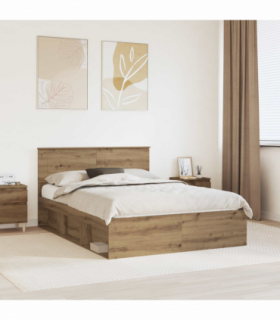vidaXL Bed Frame Artisian Oak 150 x 200 cm Engineered wood