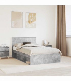 vidaXL Bed Frame Concerte Grey 135 x 190 cm Engineered wood