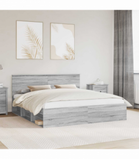 vidaXL Bed Frame Grey Sonoma 180 x 200 cm Engineered wood