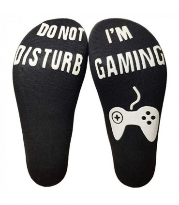Vinsani 'Do Not Disturb, I'm Gaming' Funny Ankle Gamer Socks - Black