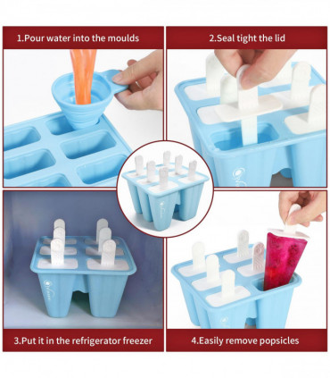 VINSANI 6 CAVITY ICE LOLLY MOULD BLUE 0000368