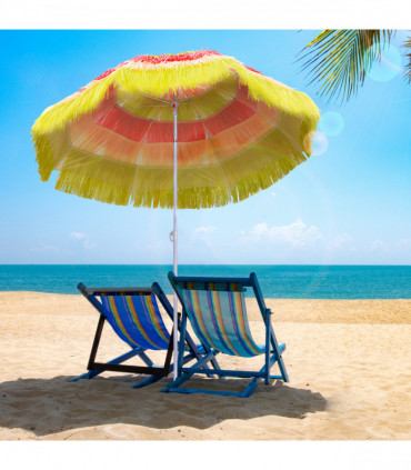 Hawaii Beach Umbrella Foldable Parasol-Rainbow