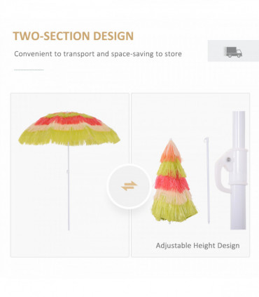 Hawaii Beach Umbrella Foldable Parasol-Rainbow