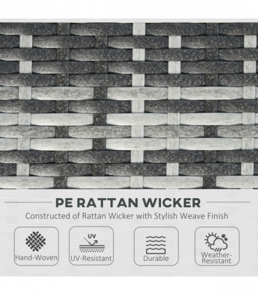 6 Pieces Rattan Furniture Set Conservatory Sofa Deluxe Wicker Garden