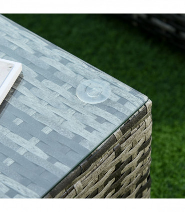 6 Pieces Rattan Furniture Set Conservatory Sofa Deluxe Wicker Garden