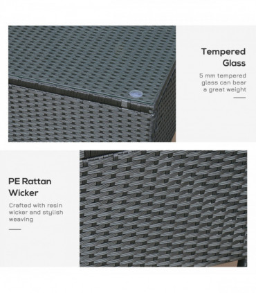 Rattan Coffee Table-Black