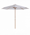 3m Fir Wooden Garden Parasol Sun Shade Outdoor Umbrella Canopy Cream