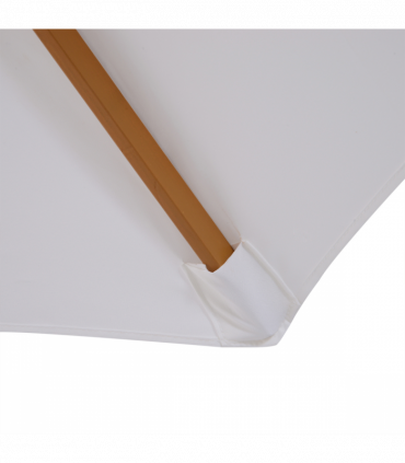 3m Fir Wooden Garden Parasol Sun Shade Outdoor Umbrella Canopy Cream