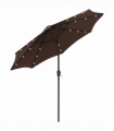 Umbrella Parasol 24 Solar LED-Brown/Coffee