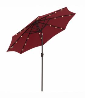 Umbrella Parasol 24 Solar LED-Wine Red