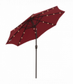 Umbrella Parasol 24 Solar LED-Wine Red